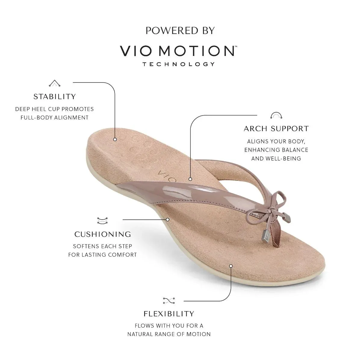 Vionic Women's Bella Toe Post Sandal Black Sandal