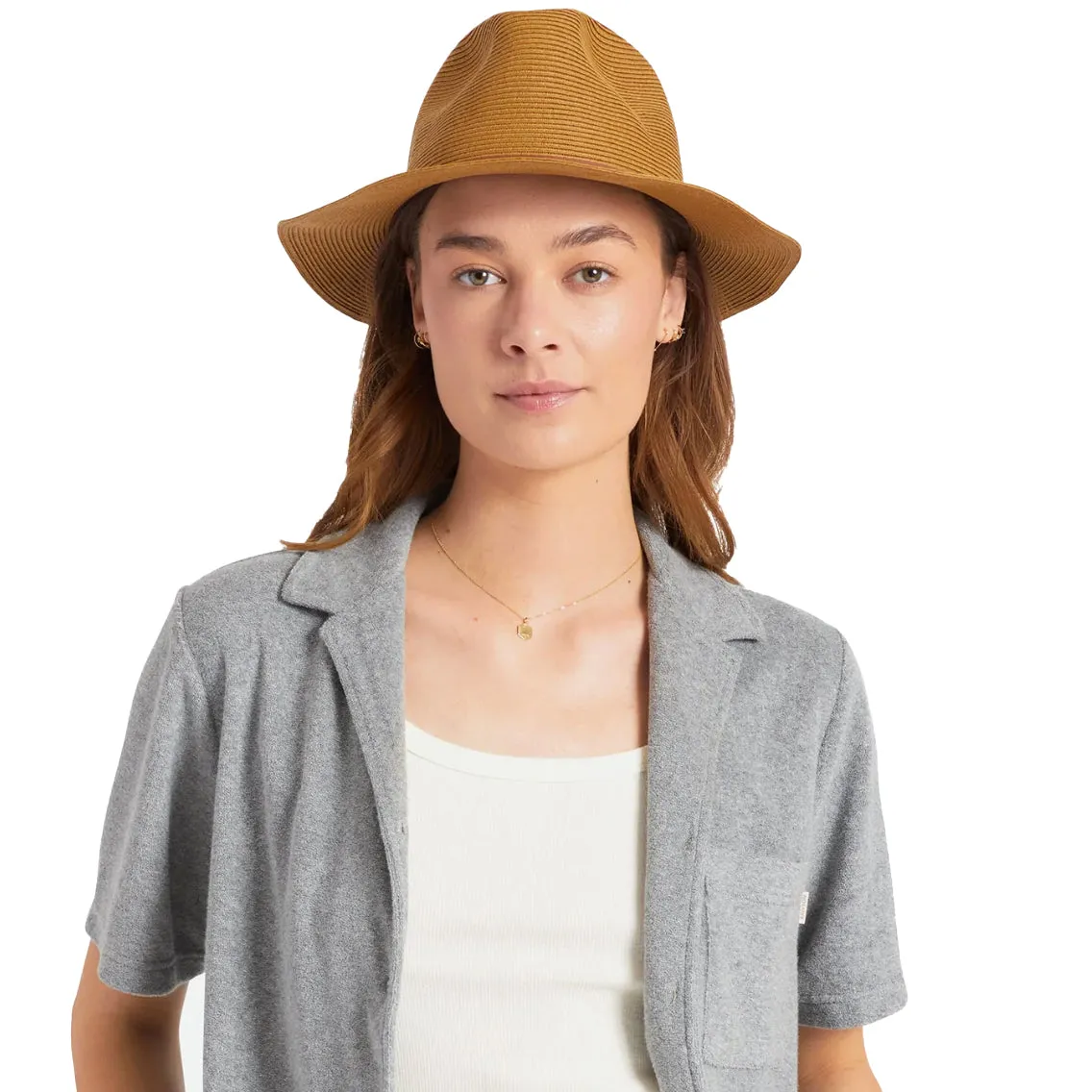 WESLEY STRAW PACKABLE FEDORA Copper