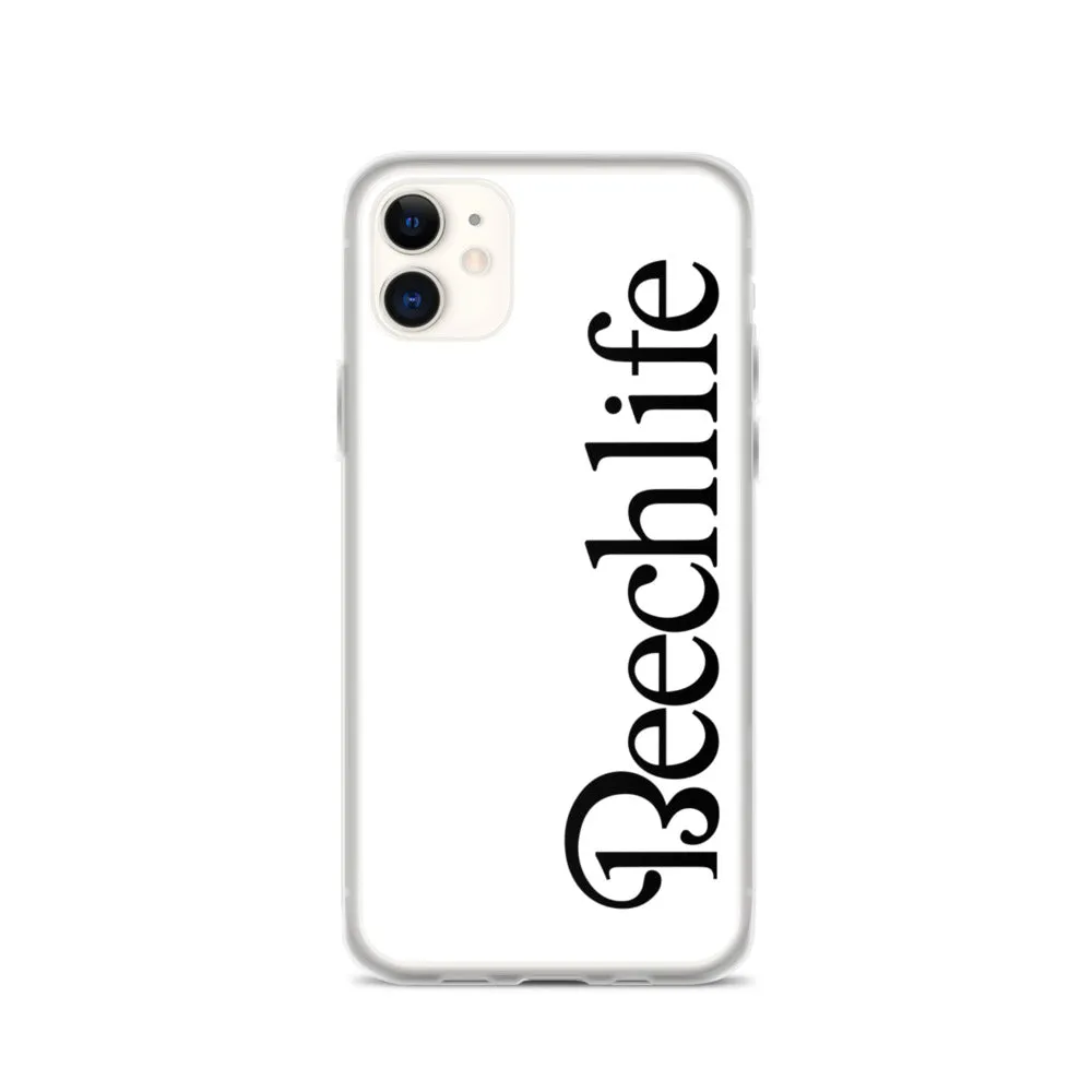 White Beechlife iPhone Case - Black Font