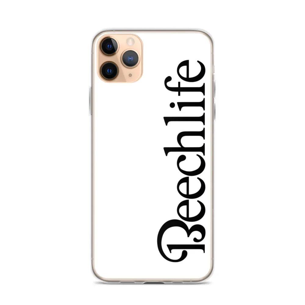 White Beechlife iPhone Case - Black Font