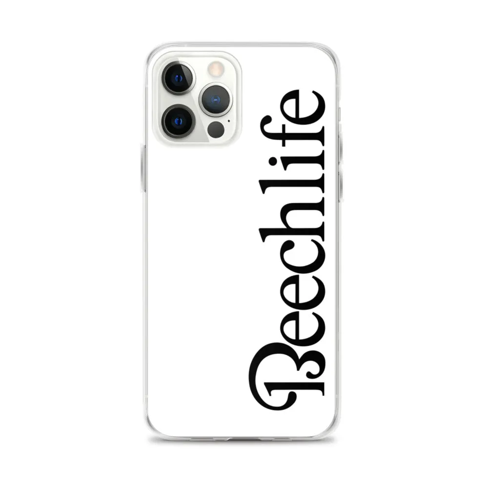 White Beechlife iPhone Case - Black Font