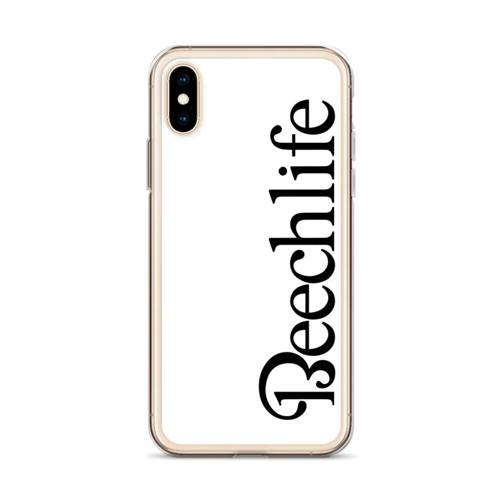 White Beechlife iPhone Case - Black Font