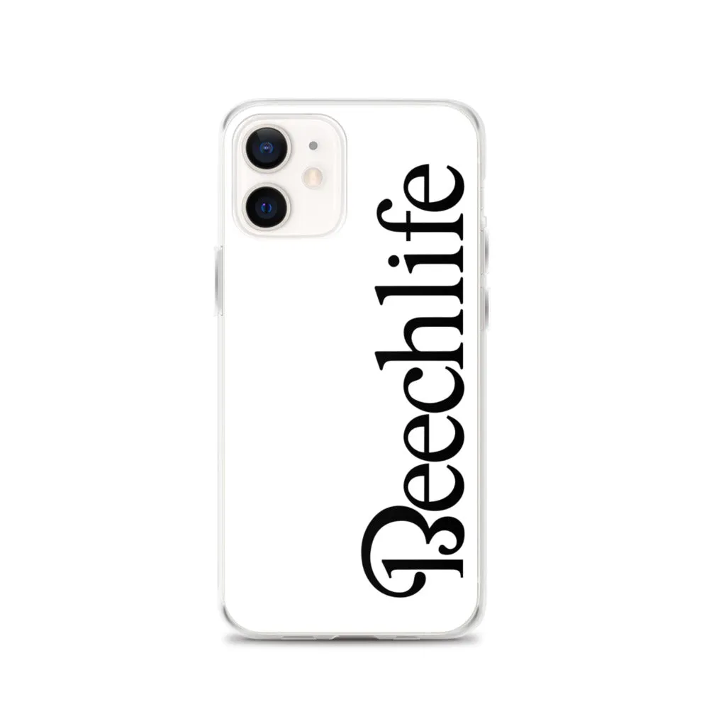 White Beechlife iPhone Case - Black Font