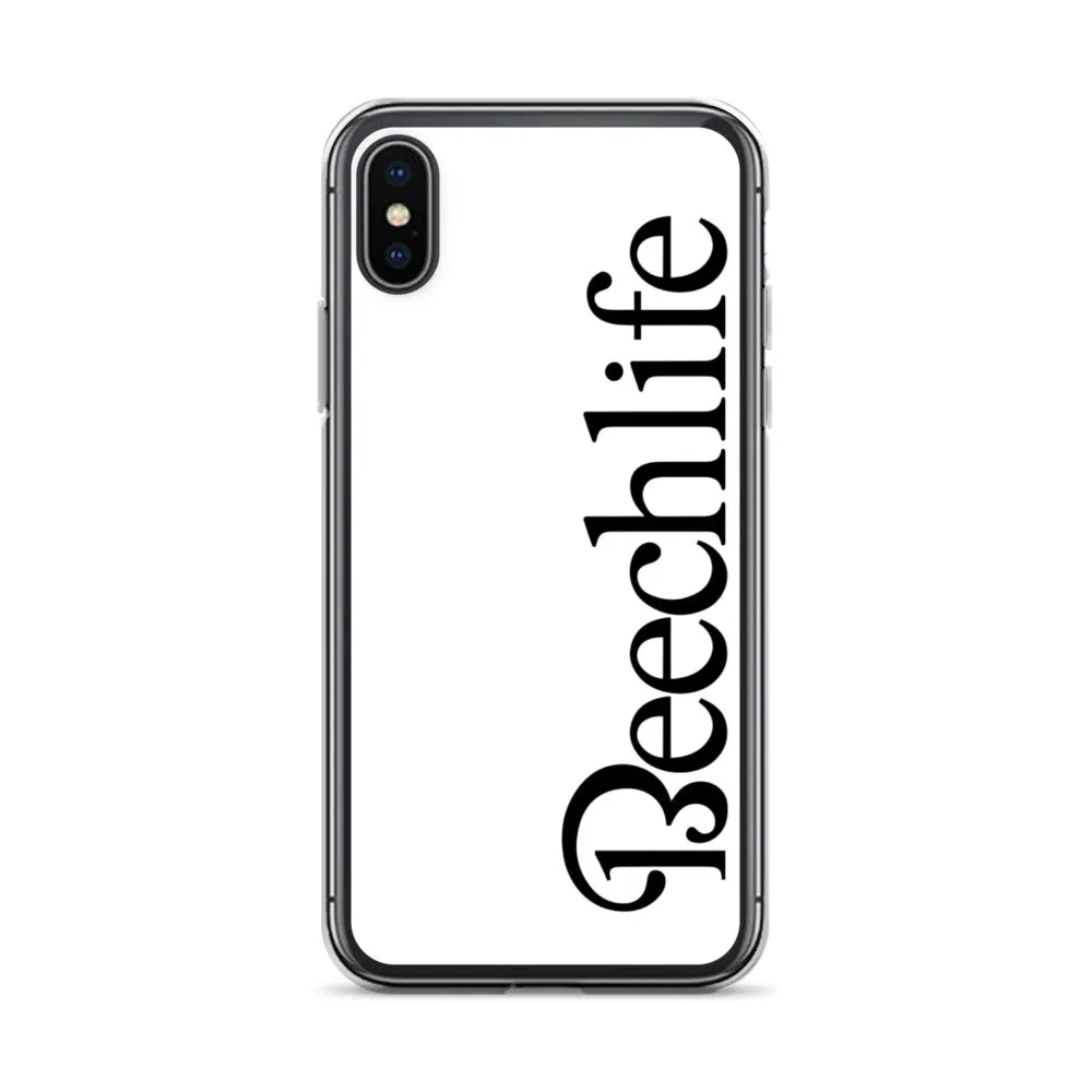 White Beechlife iPhone Case - Black Font