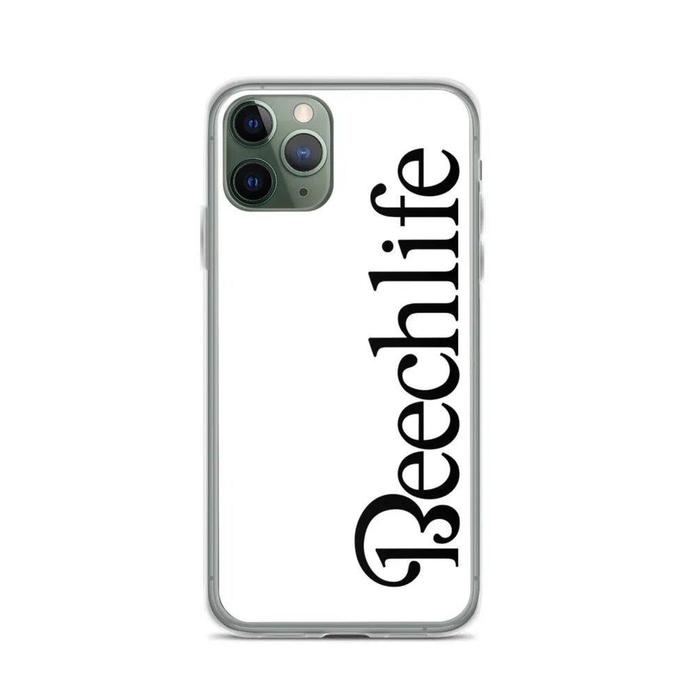 White Beechlife iPhone Case - Black Font