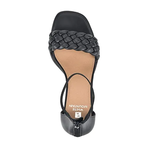 WHITE MOUNTAIN Shoes Backer Women's Heel Sandal, Black/Smooth, 8 M