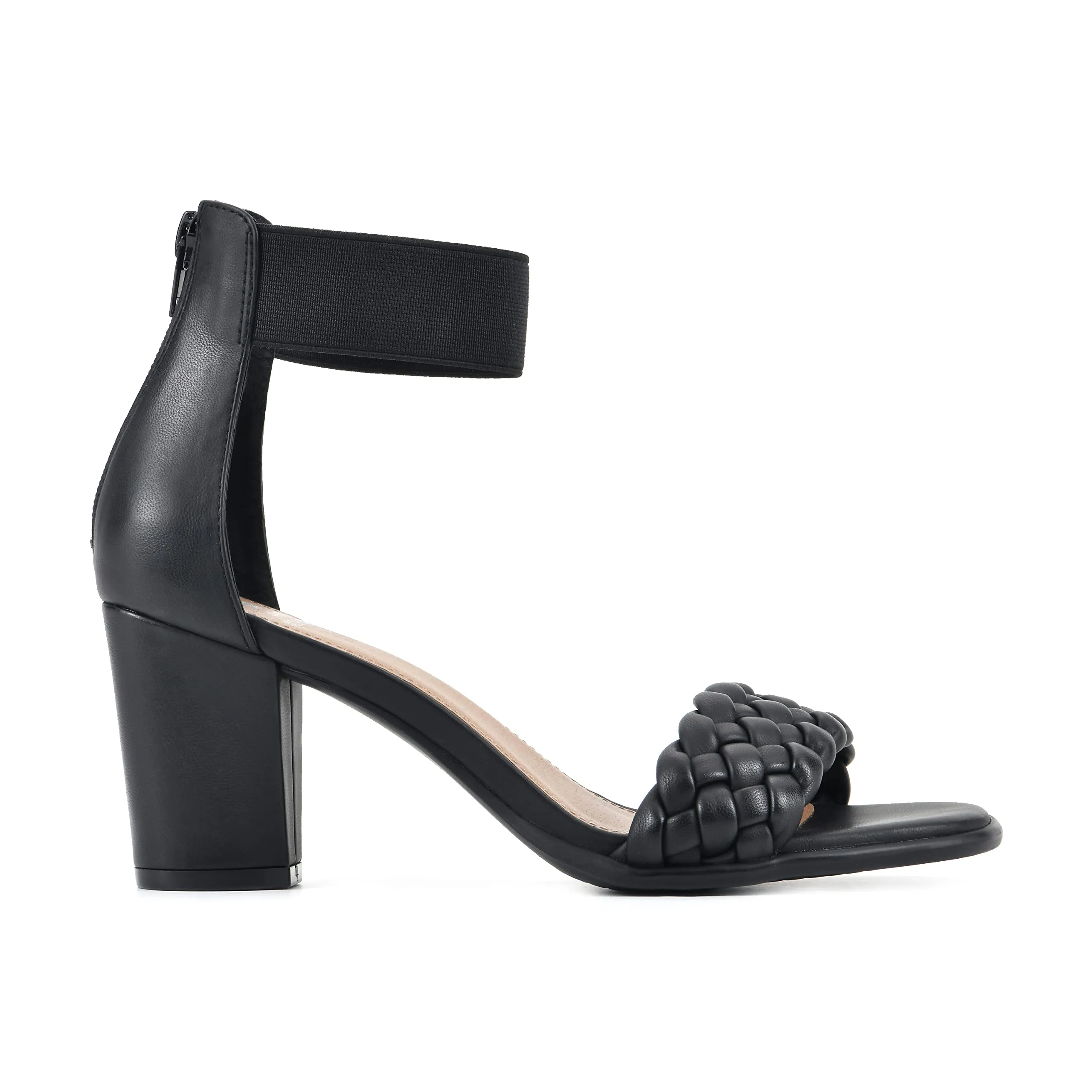 WHITE MOUNTAIN Shoes Backer Women's Heel Sandal, Black/Smooth, 8 M