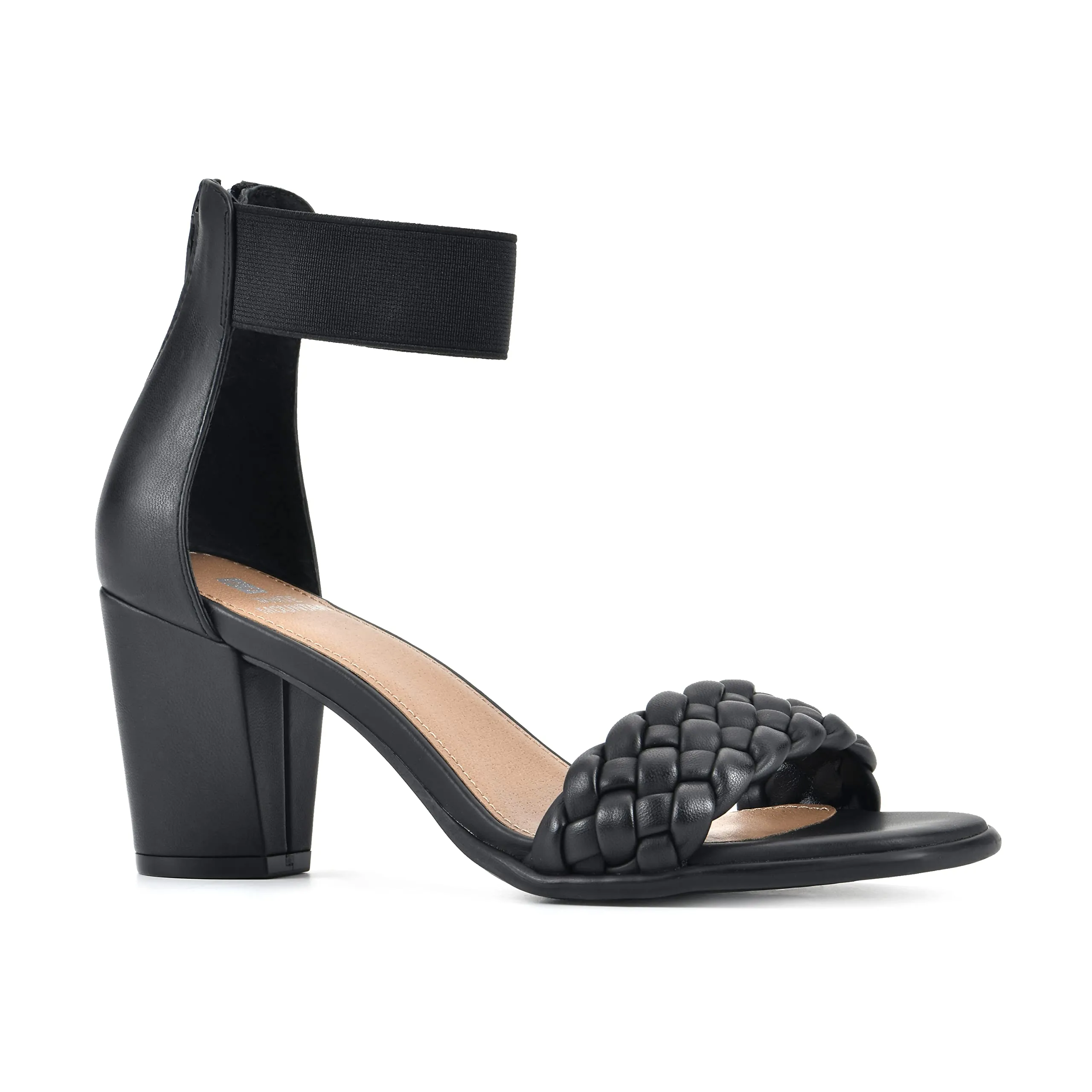 WHITE MOUNTAIN Shoes Backer Women's Heel Sandal, Black/Smooth, 8 M
