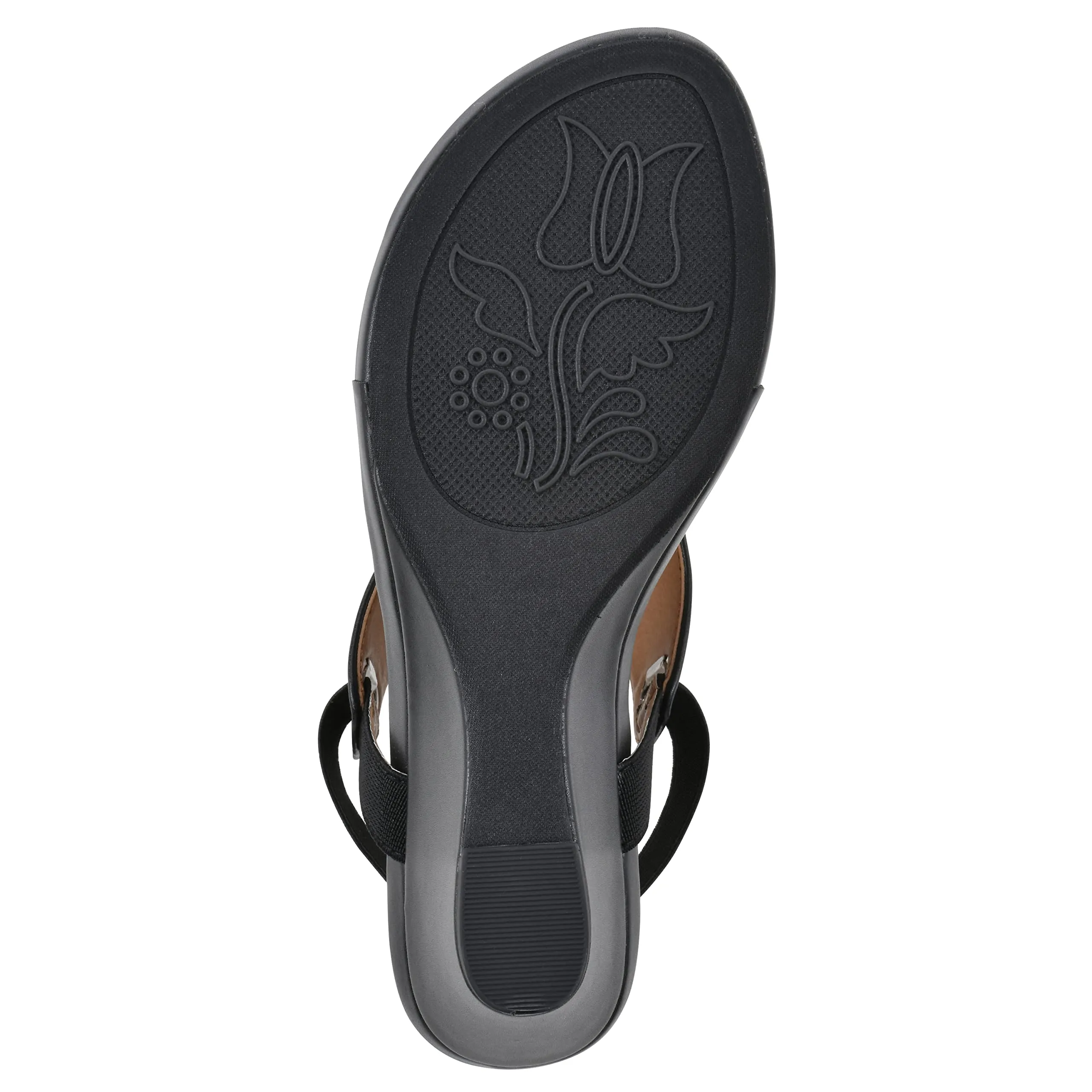 WHITE MOUNTAIN Women's All Dres Wedge Sandal, Black/Smooth, 8.5 M