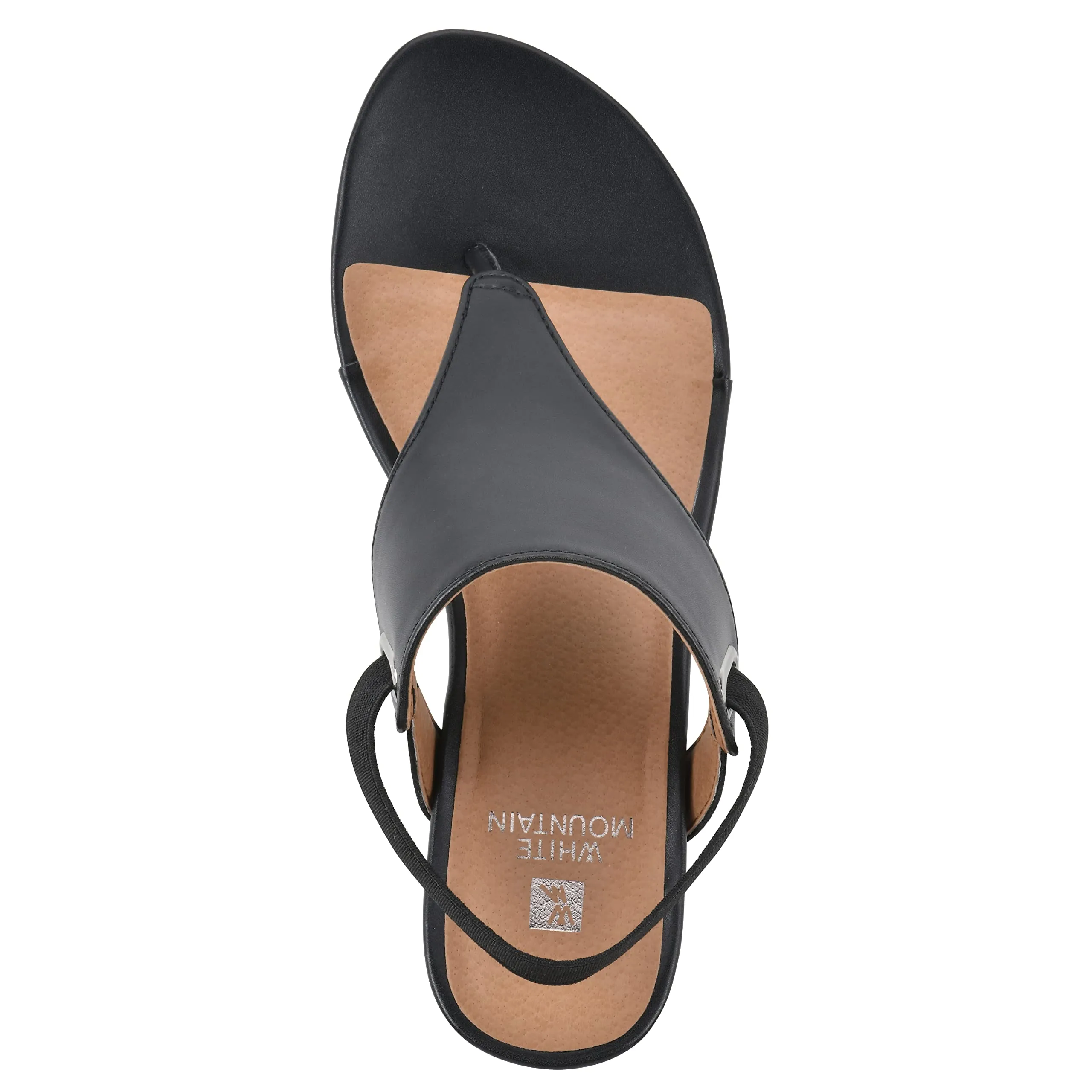 WHITE MOUNTAIN Women's All Dres Wedge Sandal, Black/Smooth, 8.5 M