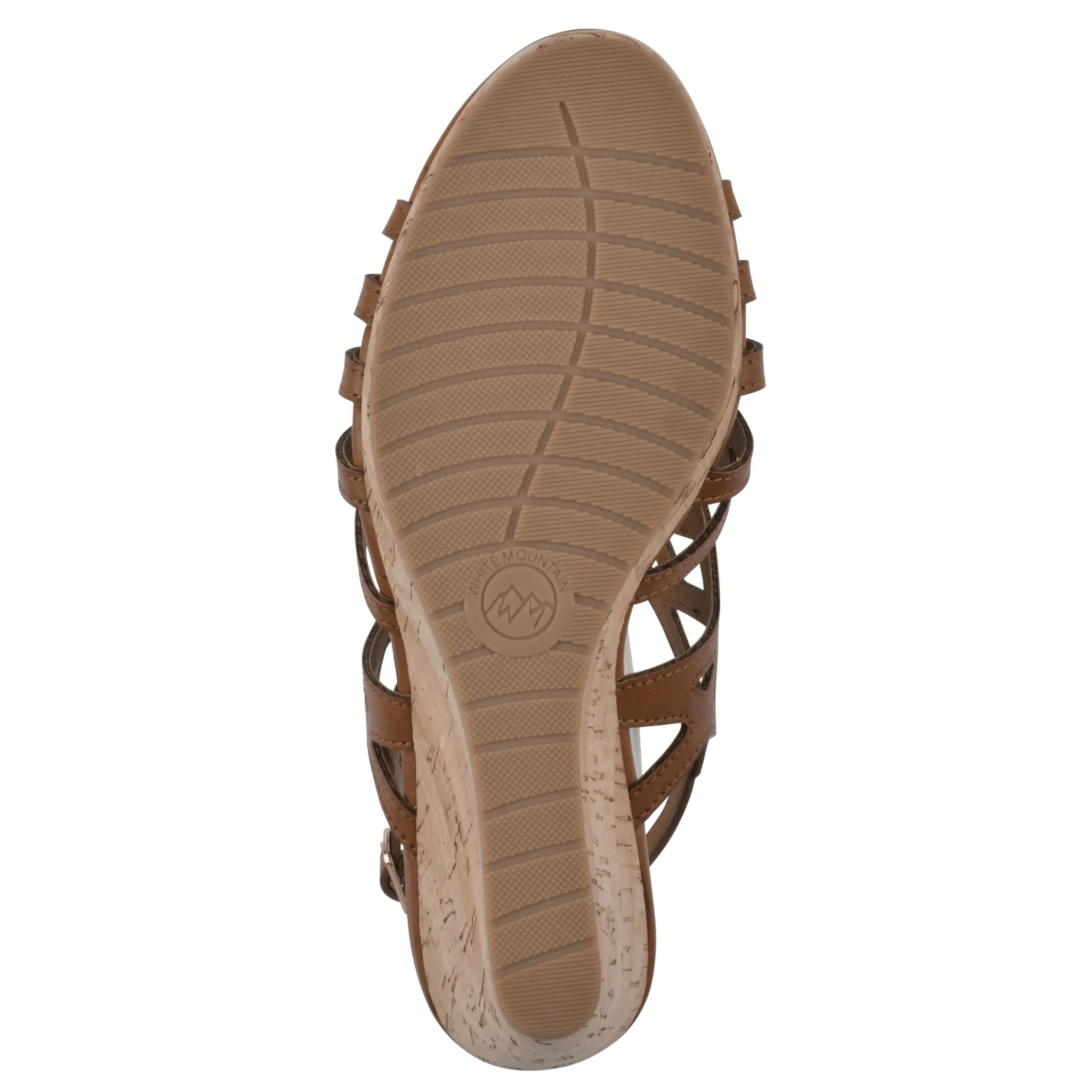 WHITE MOUNTAIN Women's Flaming Cork Wedge Sandal, Tan/Burn/Smooth, 9 M