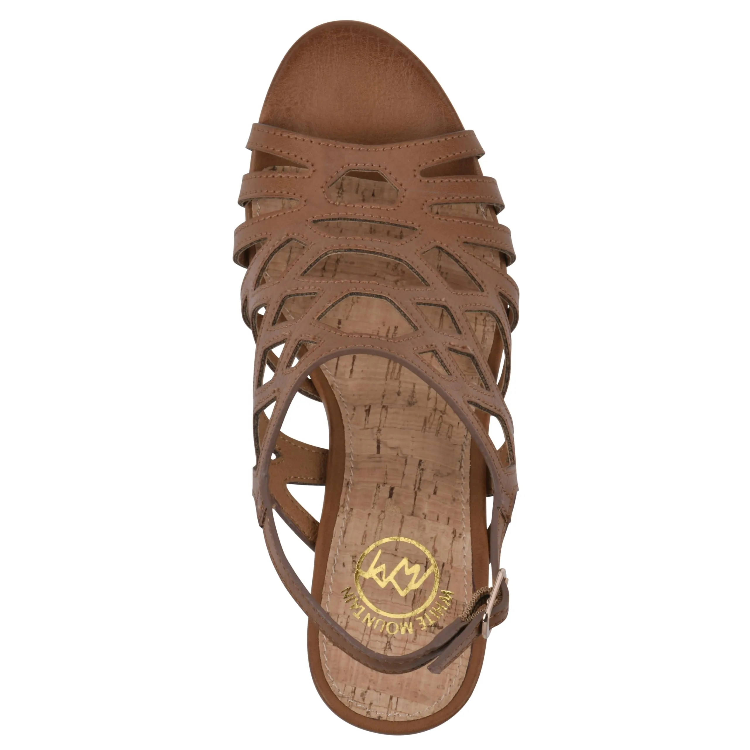 WHITE MOUNTAIN Women's Flaming Cork Wedge Sandal, Tan/Burn/Smooth, 9 M