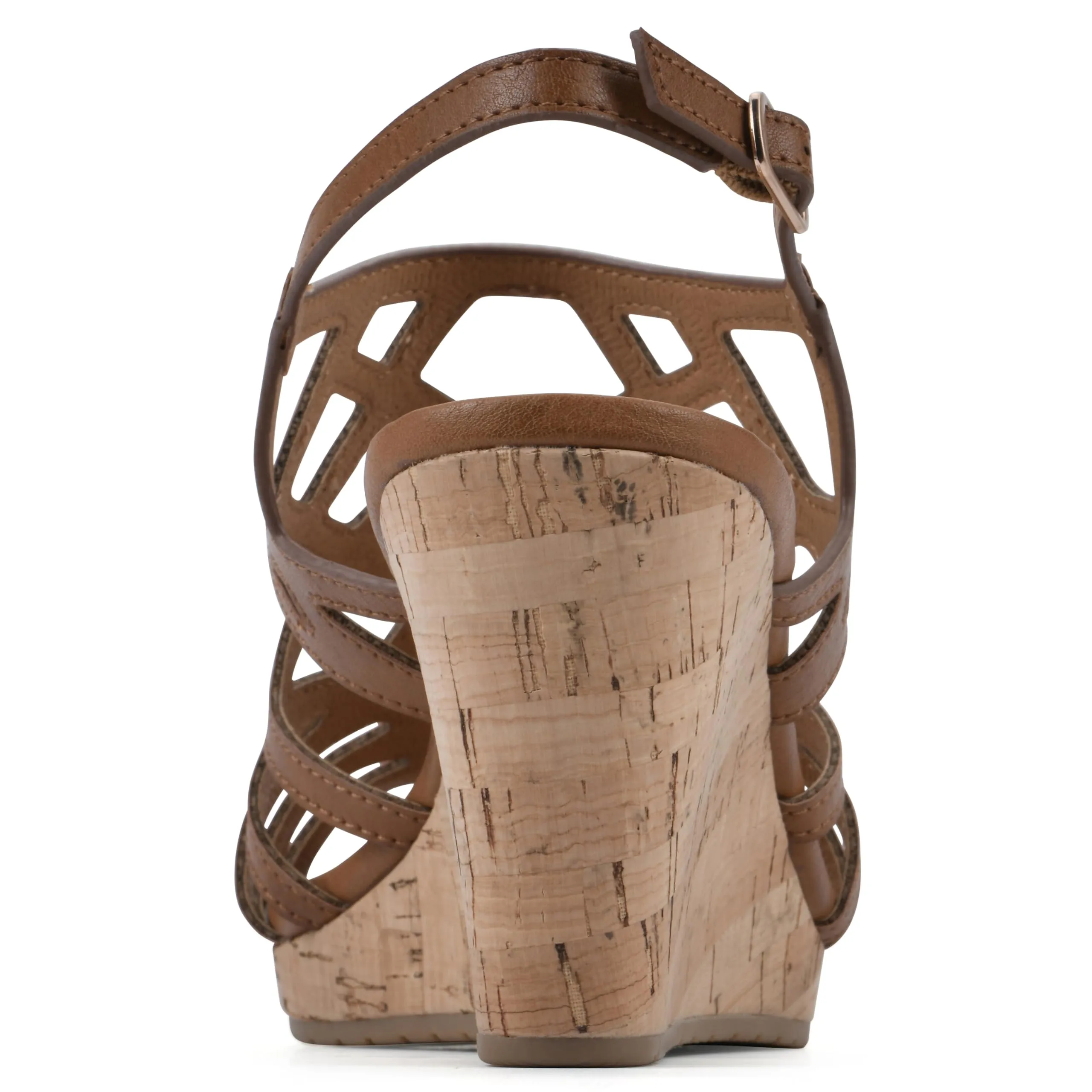 WHITE MOUNTAIN Women's Flaming Cork Wedge Sandal, Tan/Burn/Smooth, 9 M