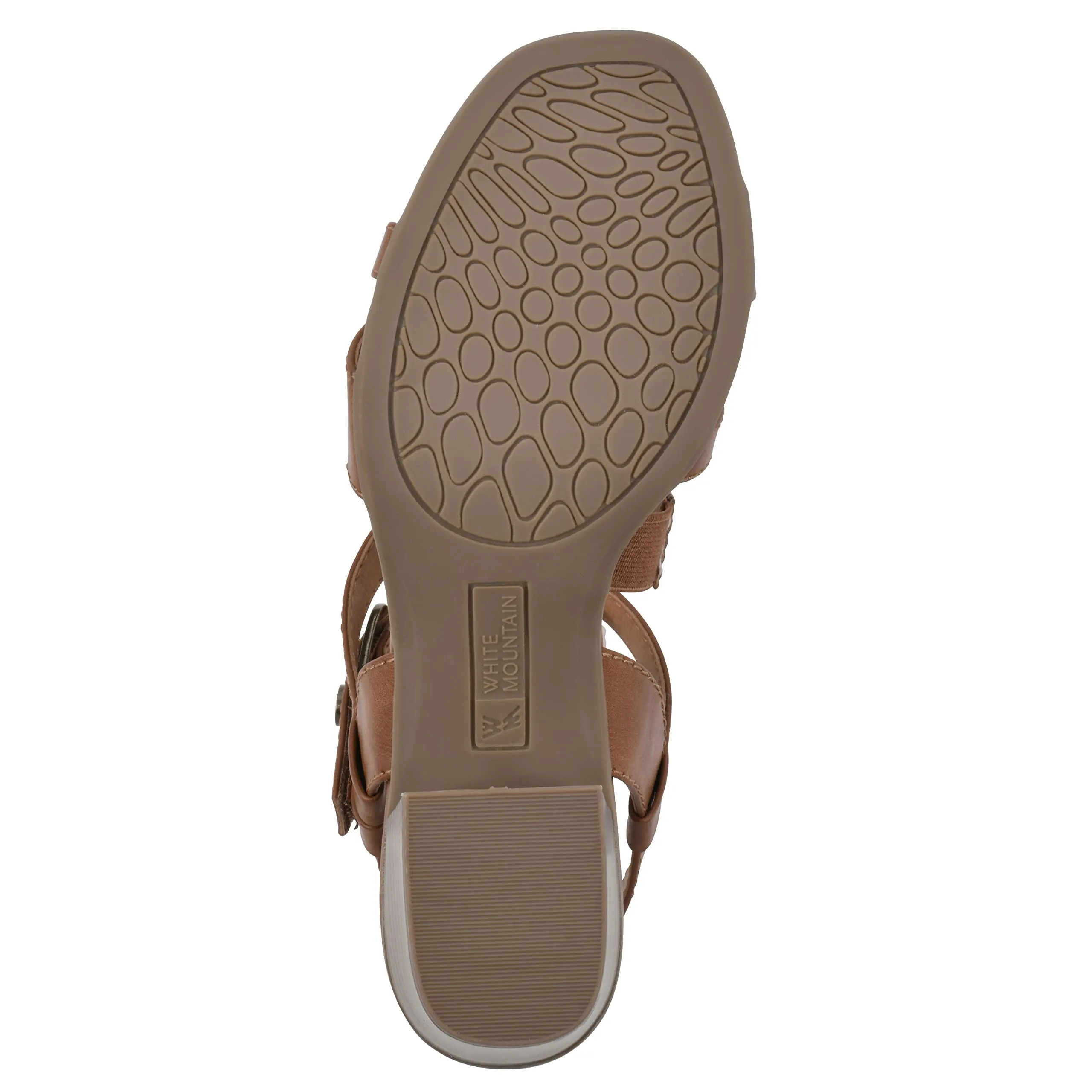 WHITE MOUNTAIN Women's Let Go Block Heel Sandal, Dk.Tan/Burn/Smooth, 9 M