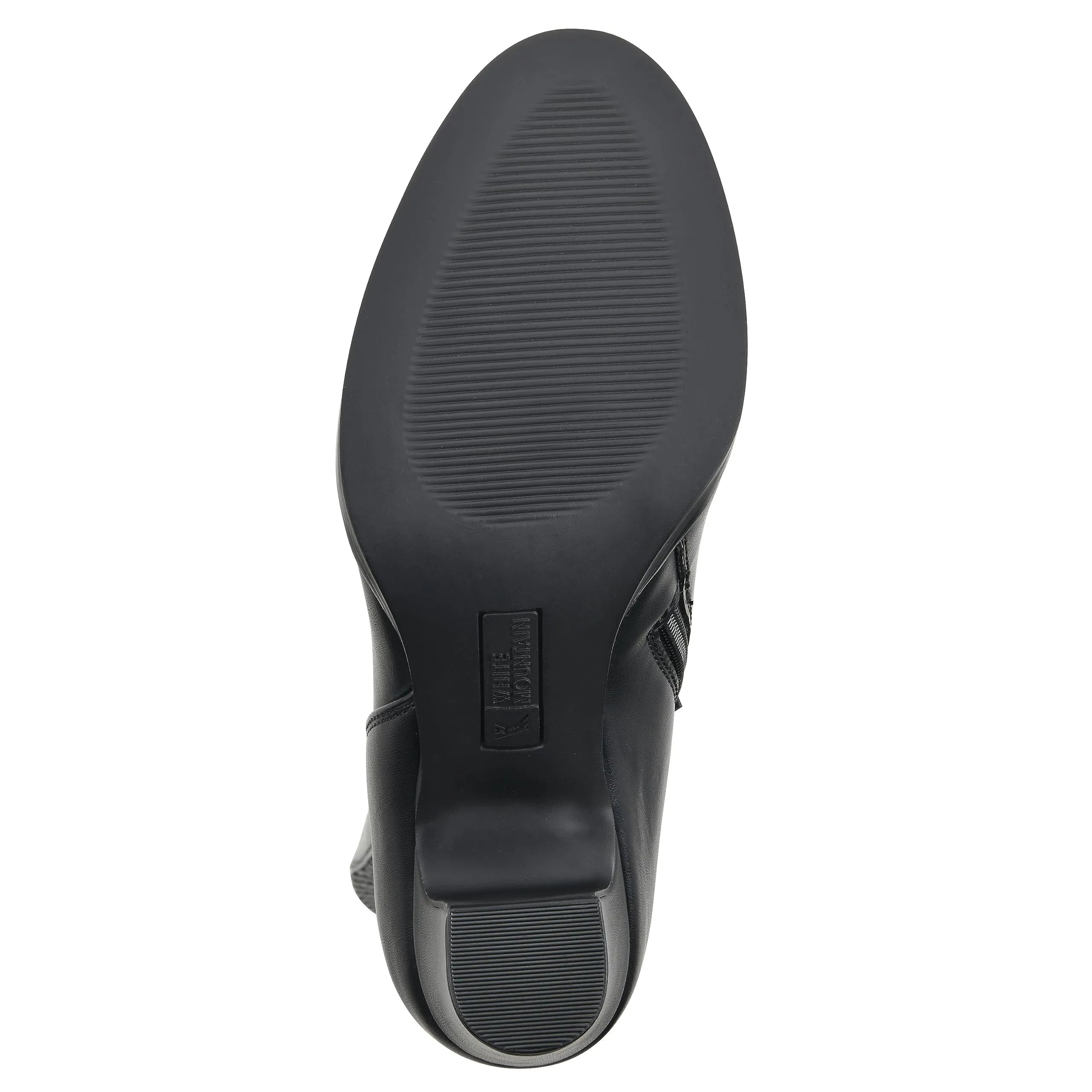 WHITE MOUNTAIN Women's Shoes Teals Block-Heeled Tall Boot, Black/Smooth, 8.5 M