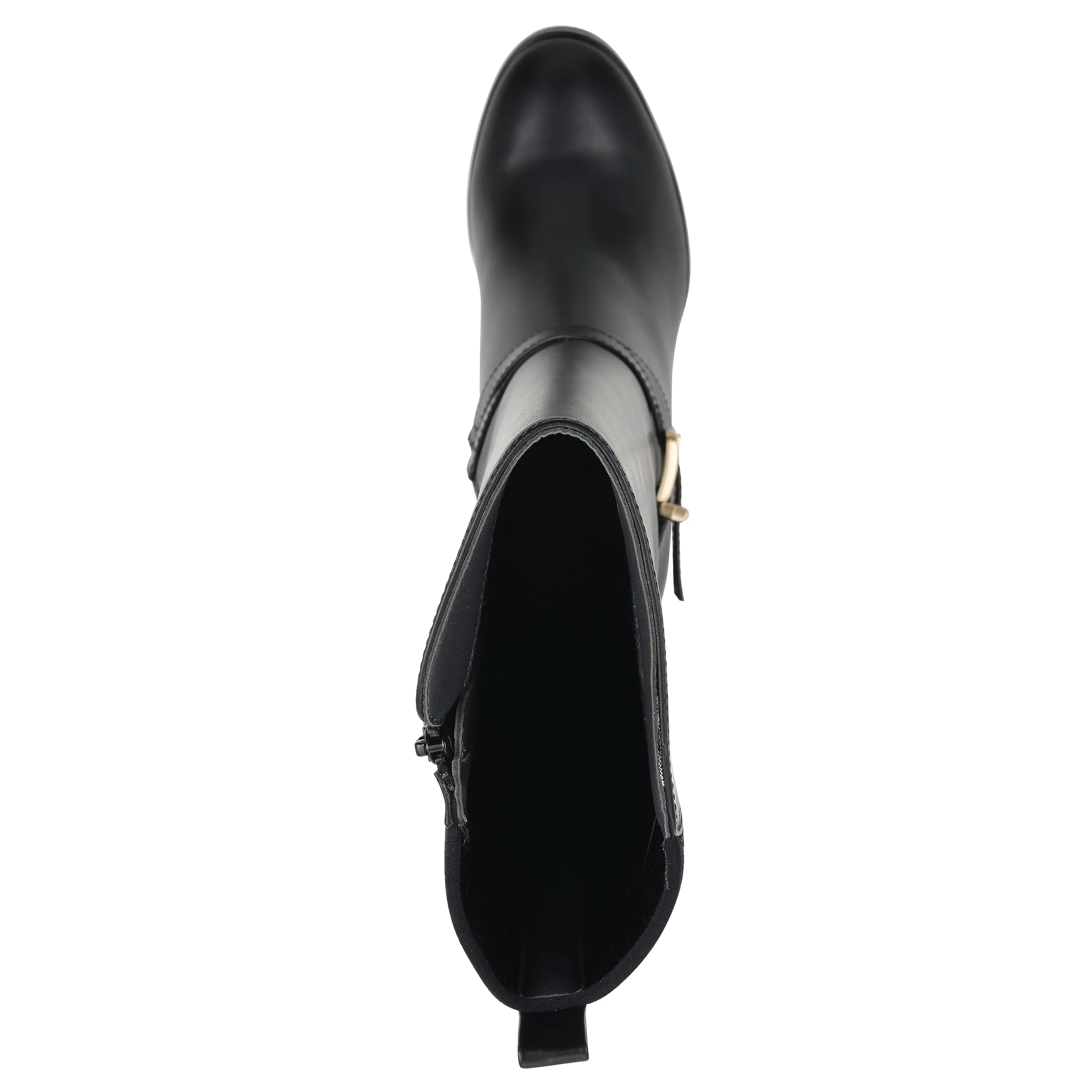 WHITE MOUNTAIN Women's Shoes Teals Block-Heeled Tall Boot, Black/Smooth, 8.5 M
