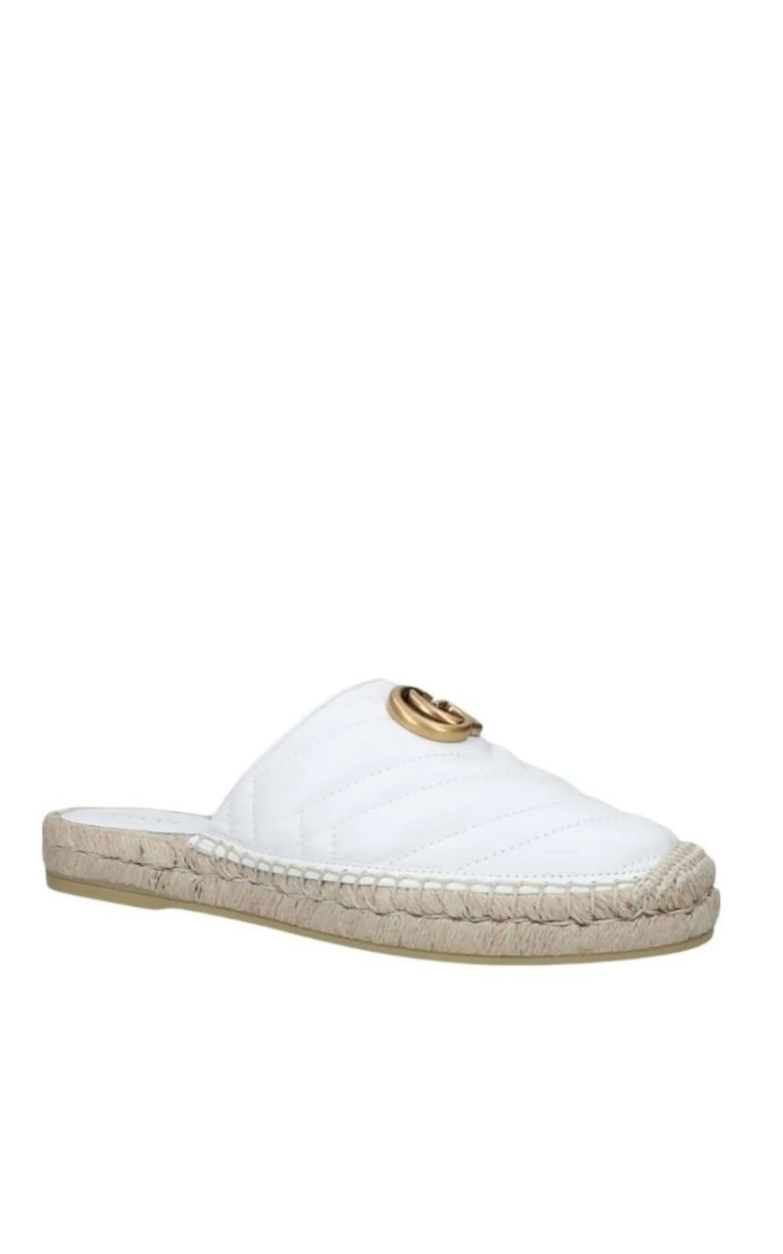 White Pilar Leather Espadrilles