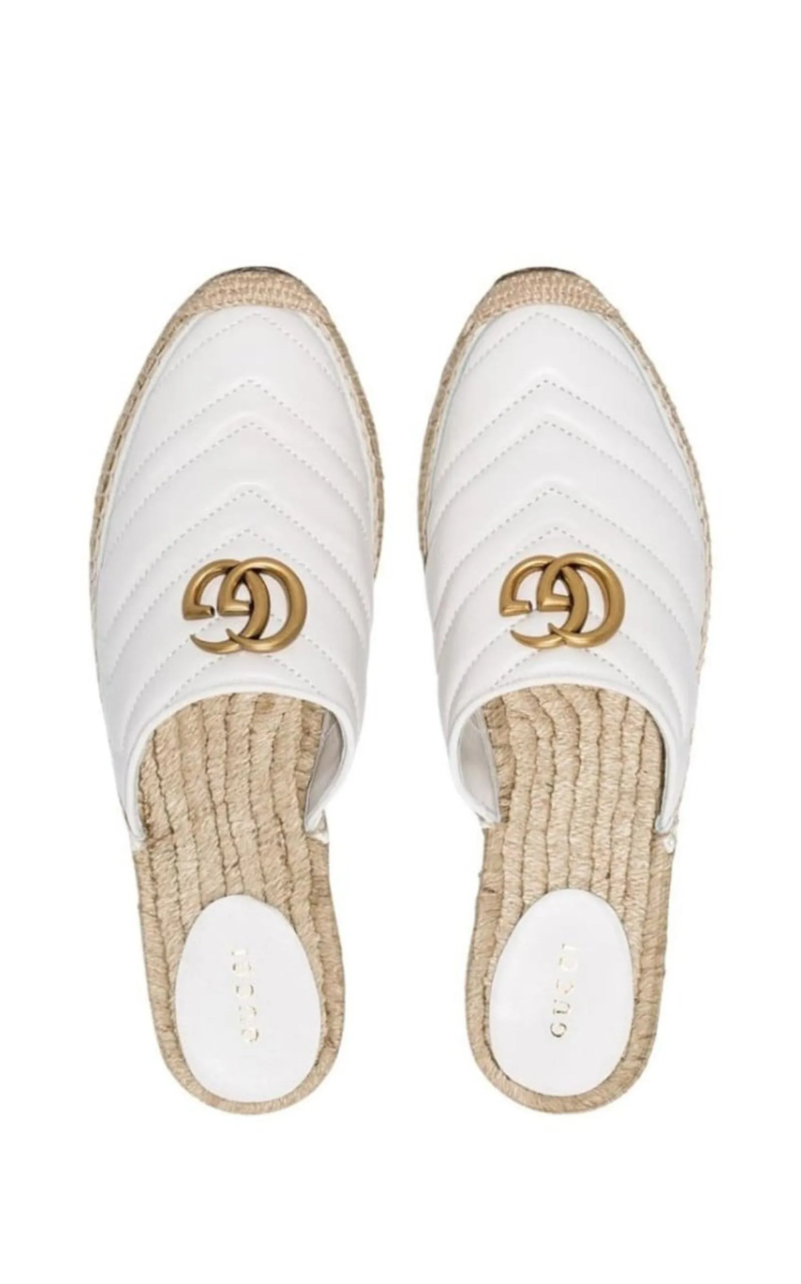 White Pilar Leather Espadrilles