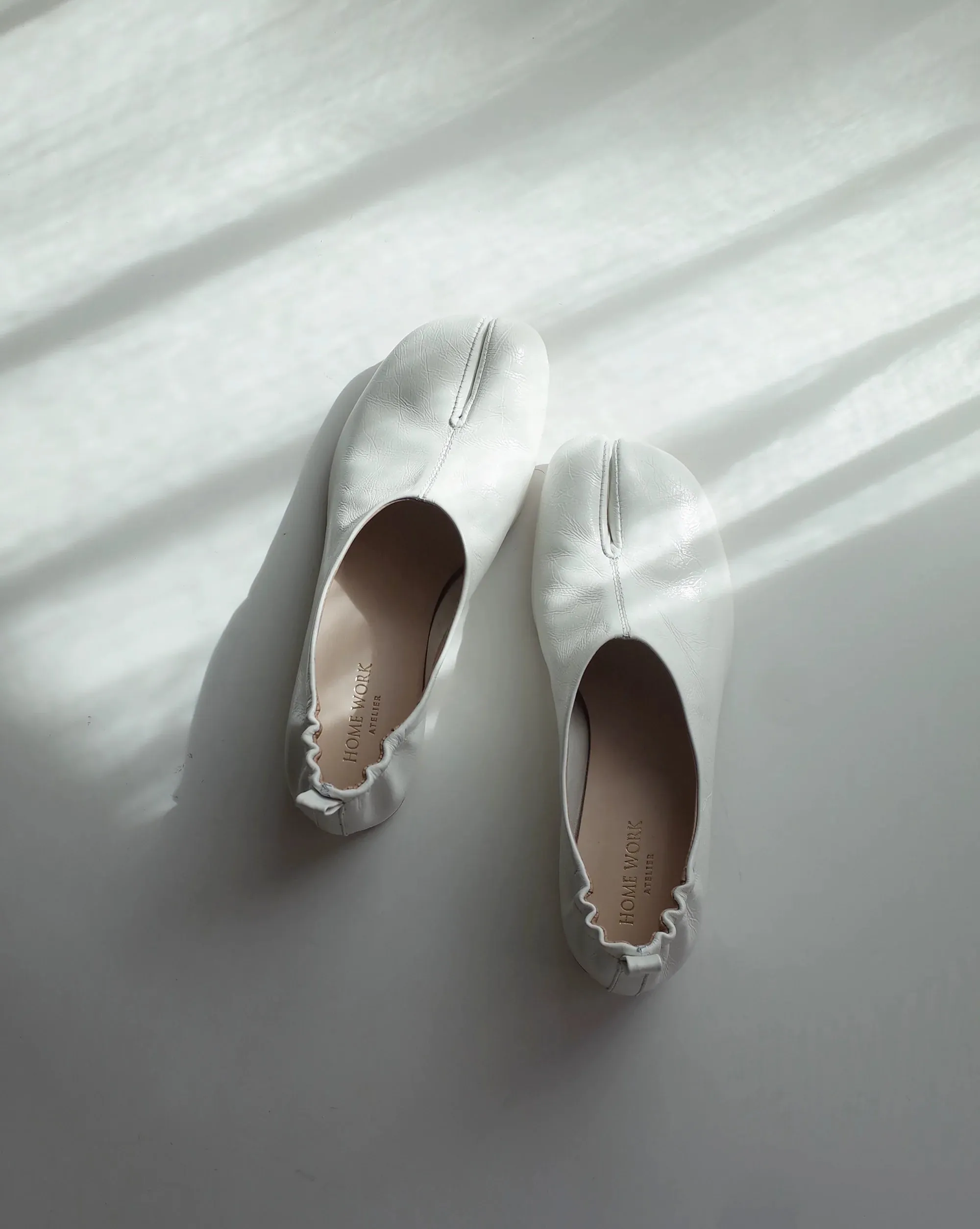 White Split-Toe Flats