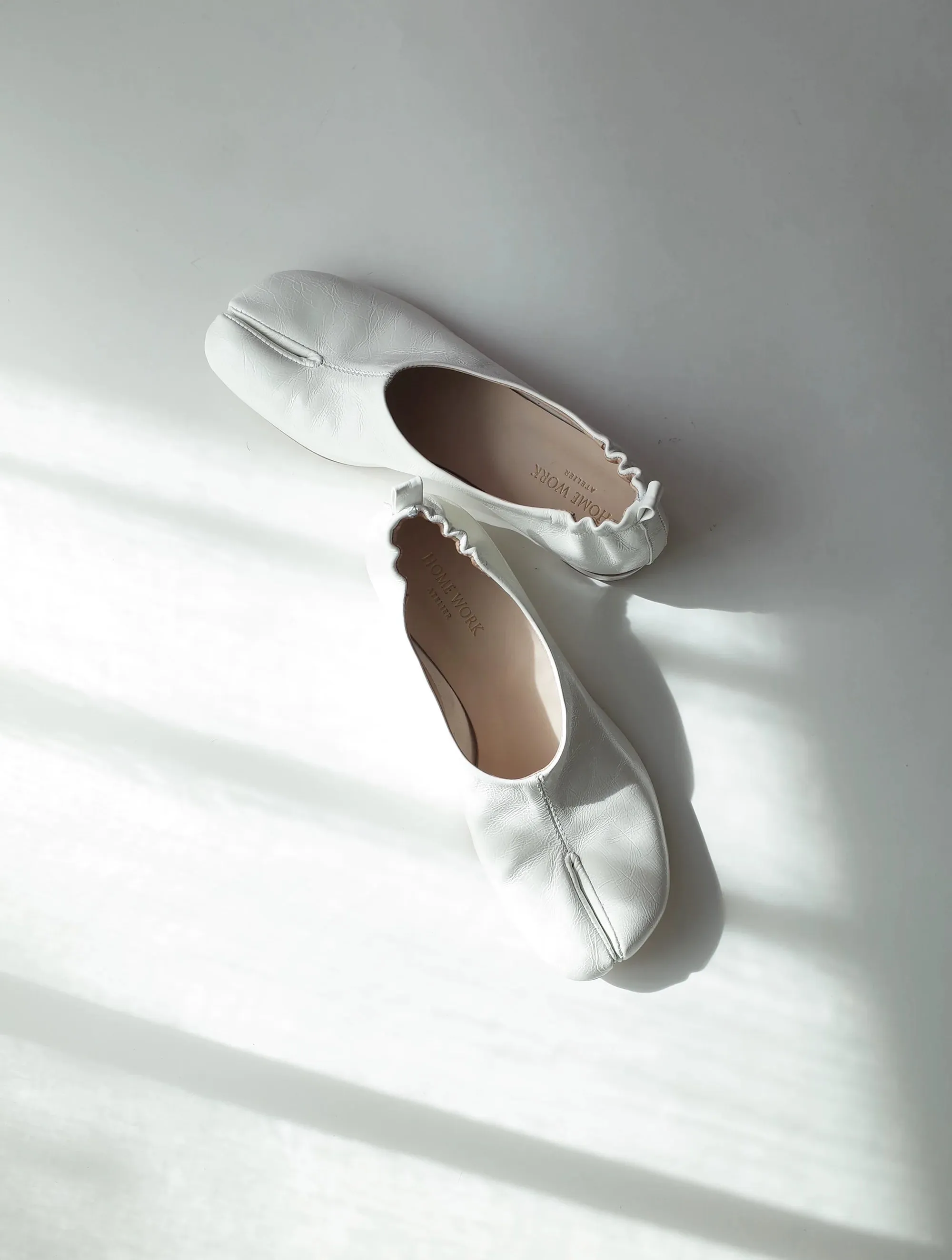 White Split-Toe Flats