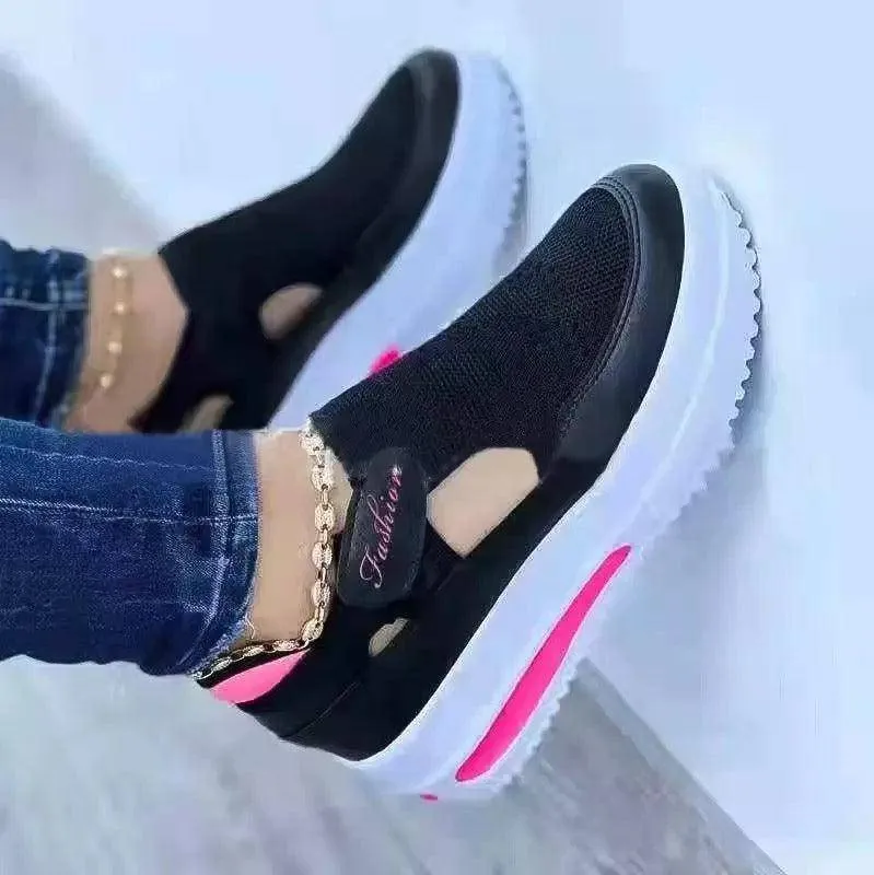 Women Breathable Lace Up Mesh Sneakers Shoes