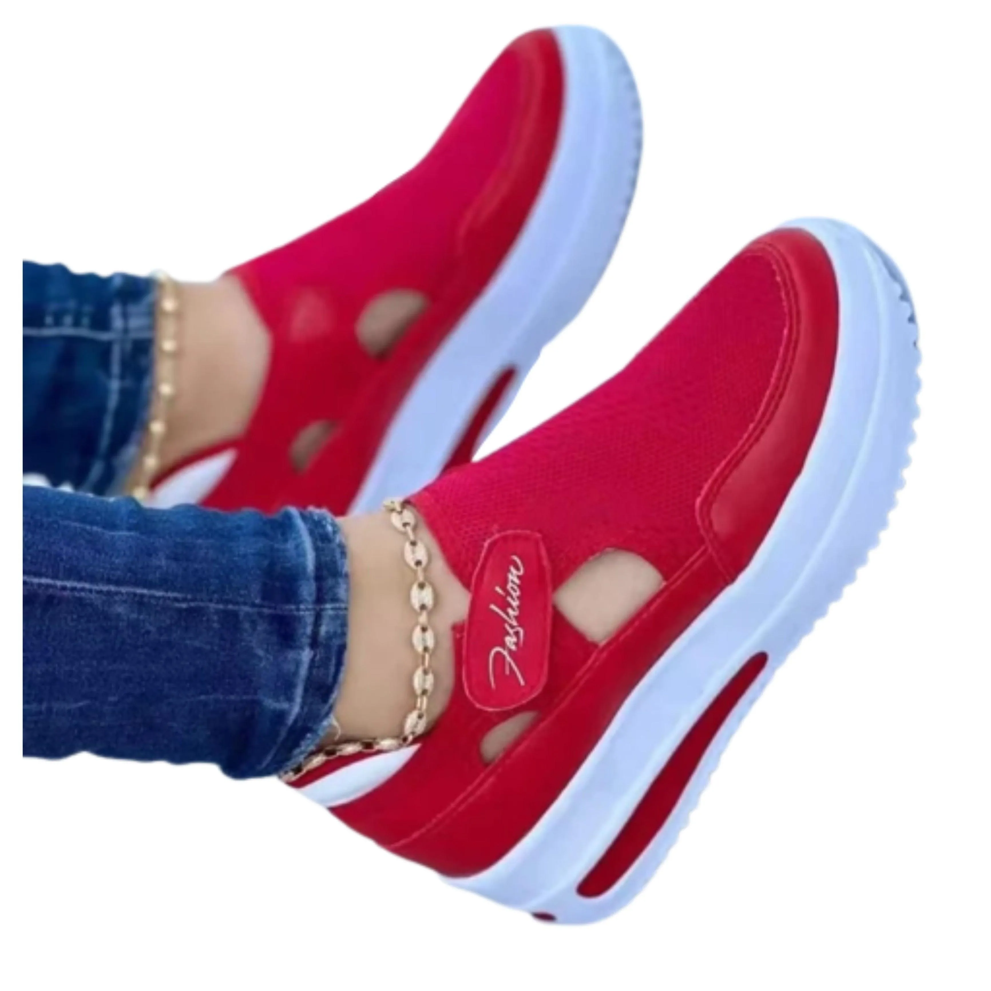 Women Breathable Lace Up Mesh Sneakers Shoes