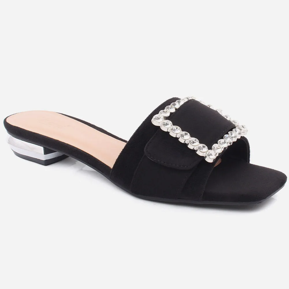 Women "CAROLINE" Durable Block Heel Slippers