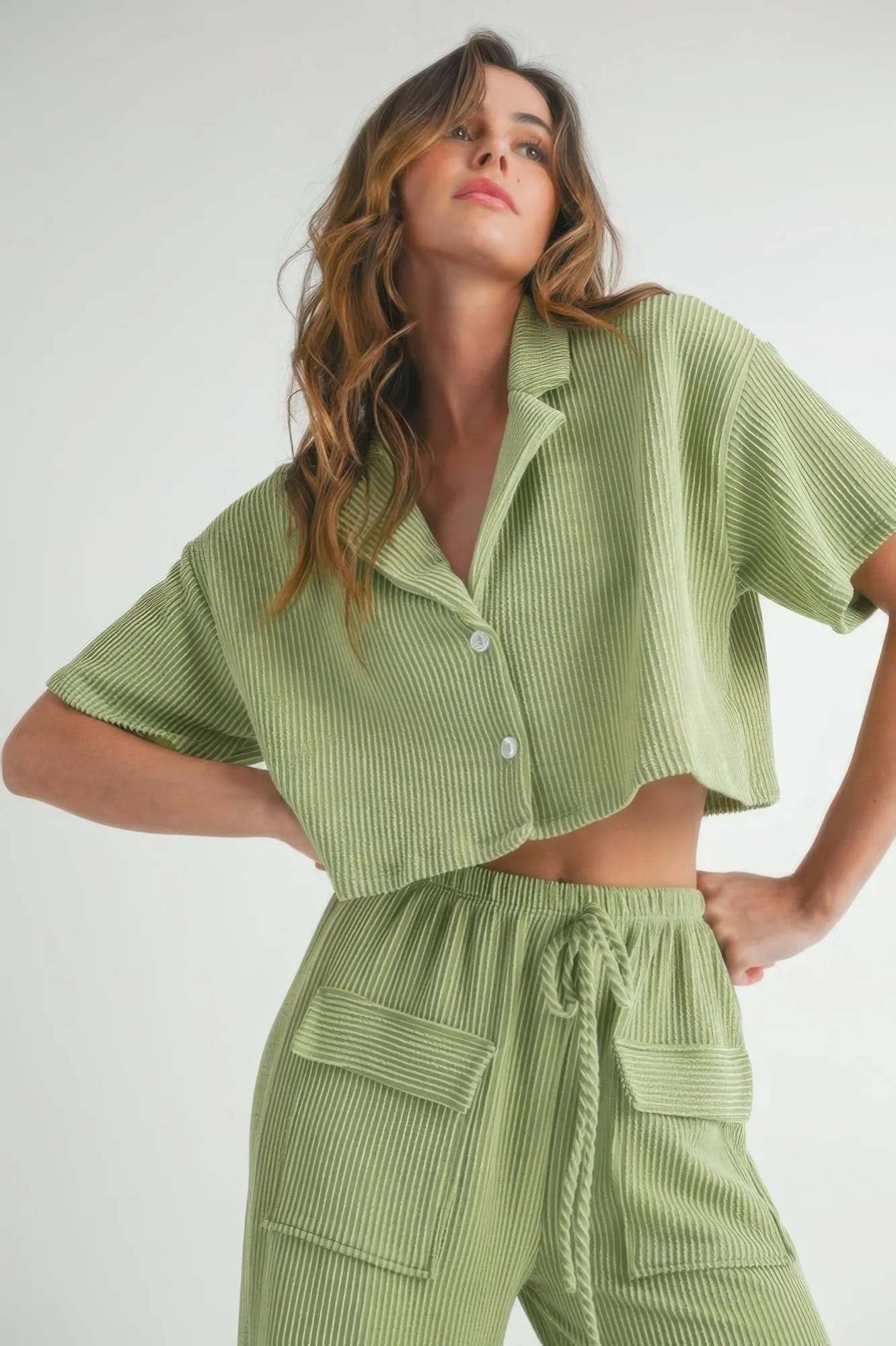 Women's Button Up 2 Piece Set