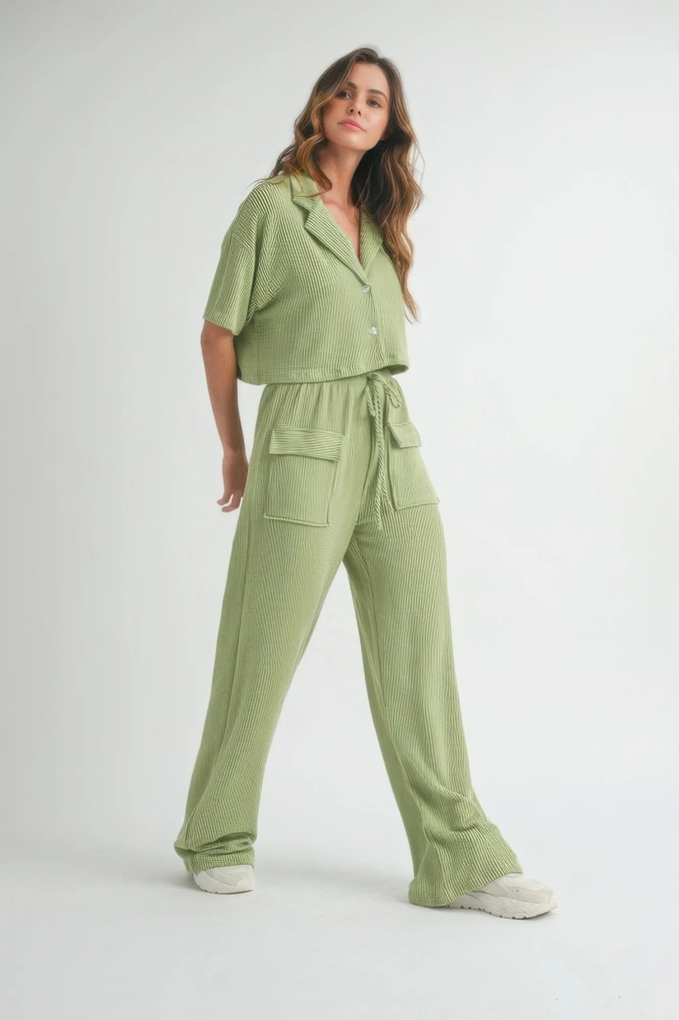 Women's Button Up 2 Piece Set
