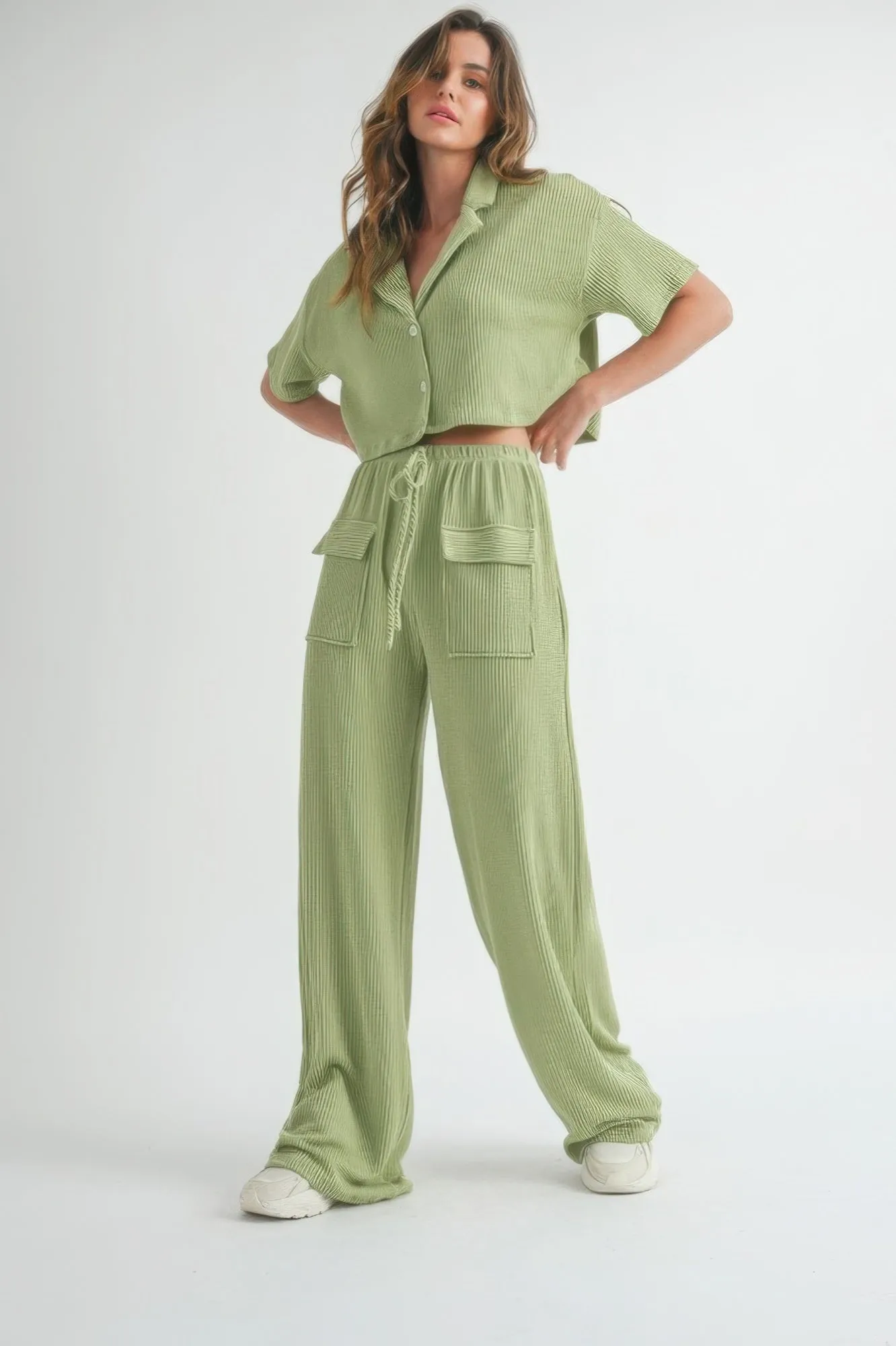 Women's Button Up 2 Piece Set