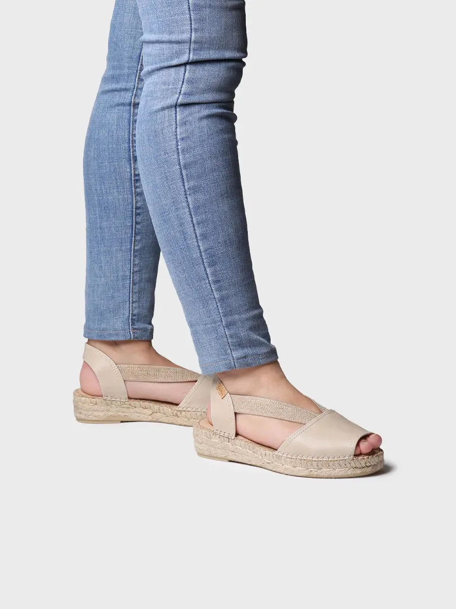 Women's leather espadrille with wedge and elastics designed for wide fit - TALA