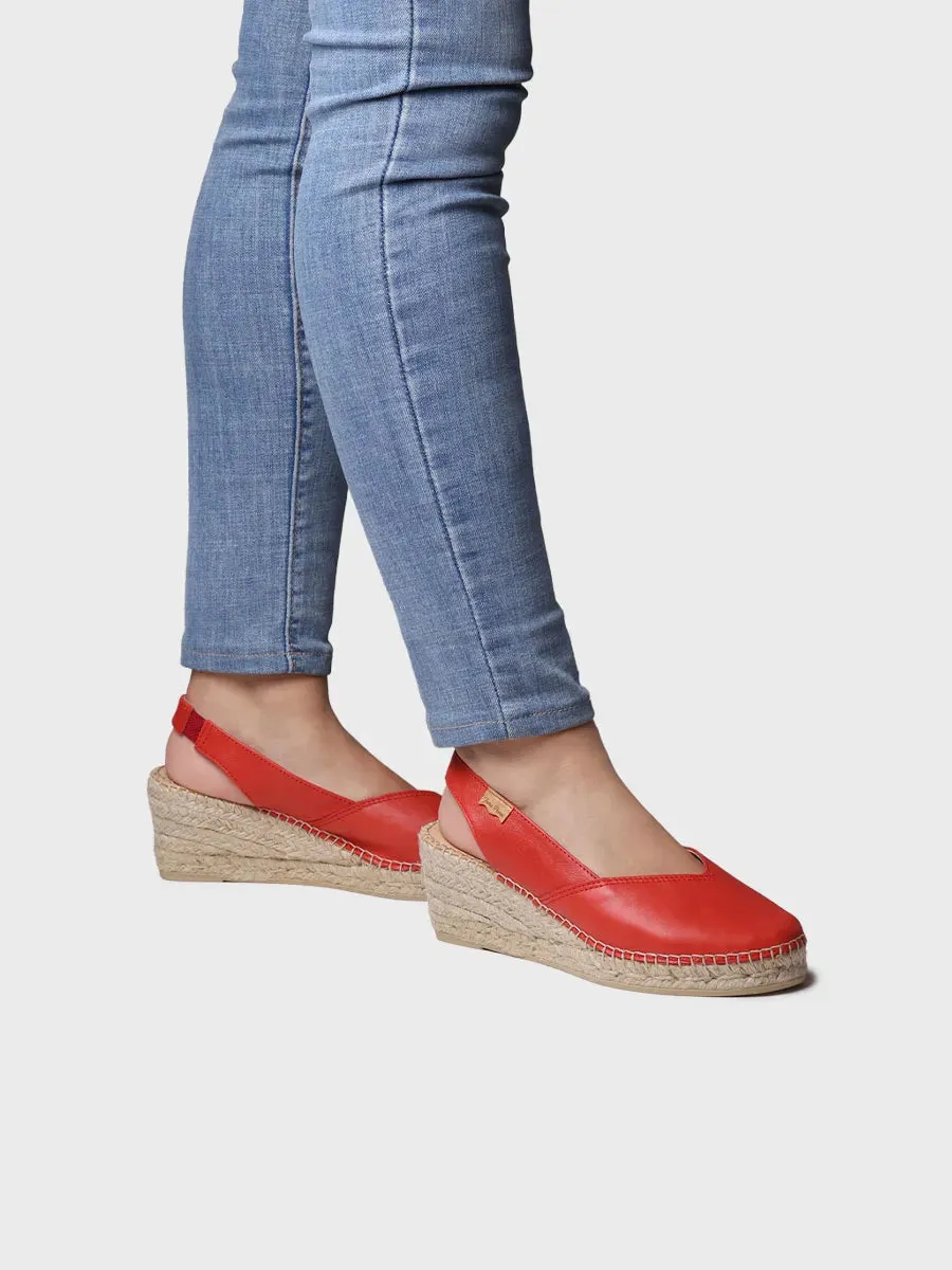 Women's leather espadrille with wedge for wide fit - TERMAL