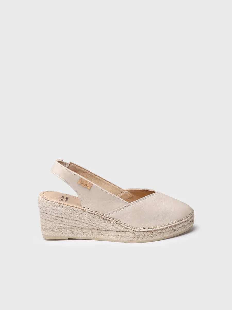 Women's leather espadrille with wedge for wide fit - TERMAL