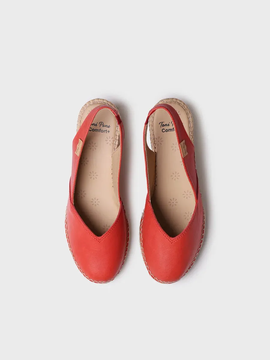 Women's leather espadrille with wedge for wide fit - TERMAL