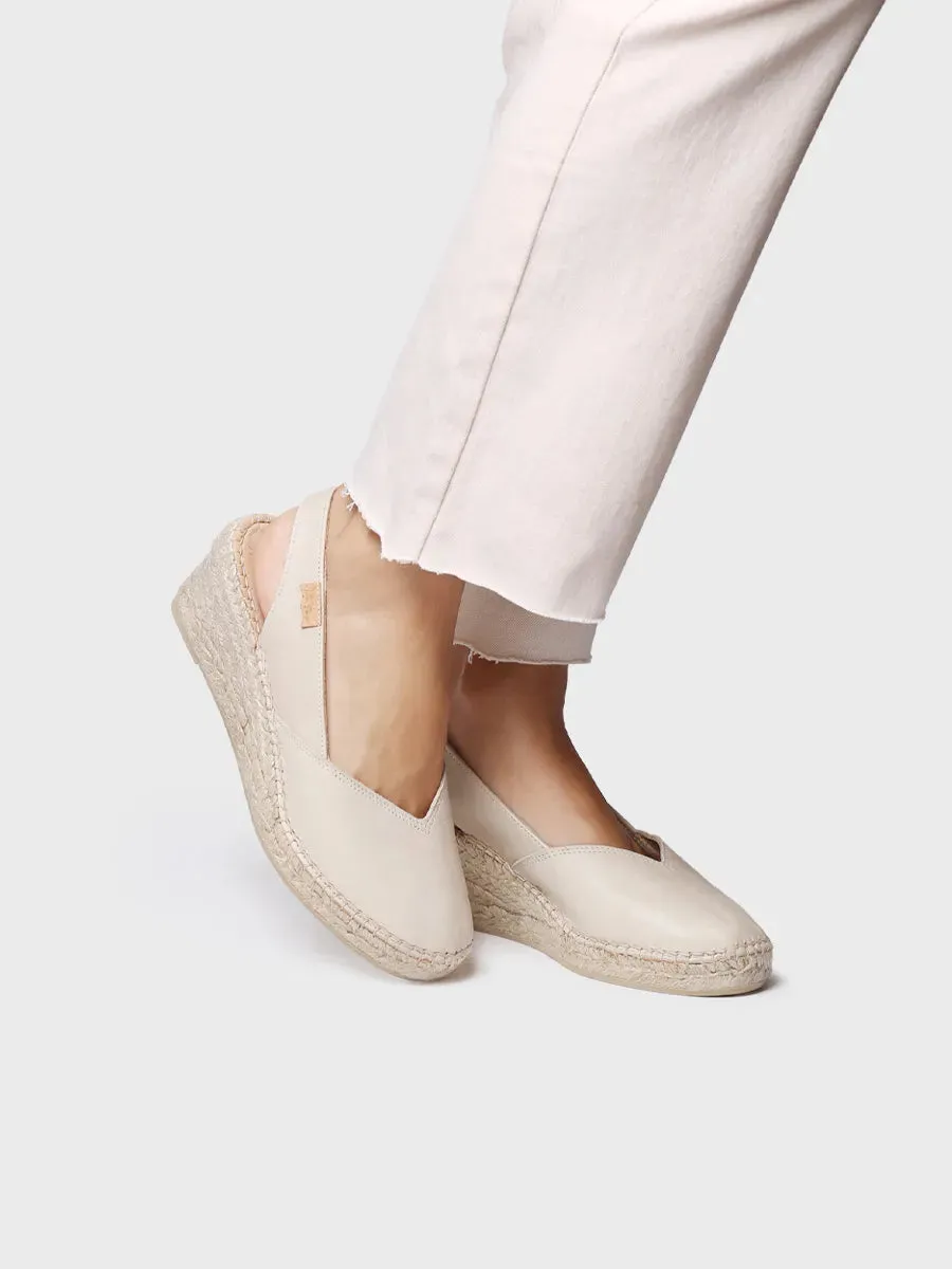 Women's leather espadrille with wedge for wide fit - TERMAL