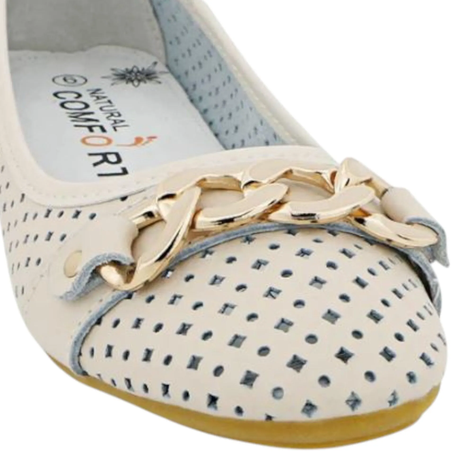 Womens Natural Comfort Rain Nude Ballet Slip On Flats