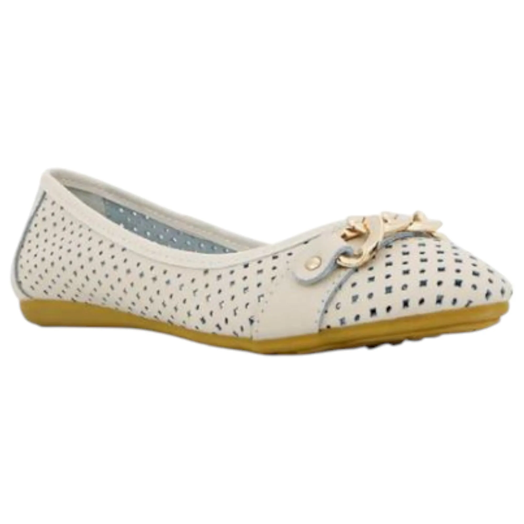 Womens Natural Comfort Rain Nude Ballet Slip On Flats