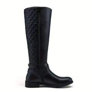 Womens Quilted KneeHigh Riding Boots  Stylish  Durable