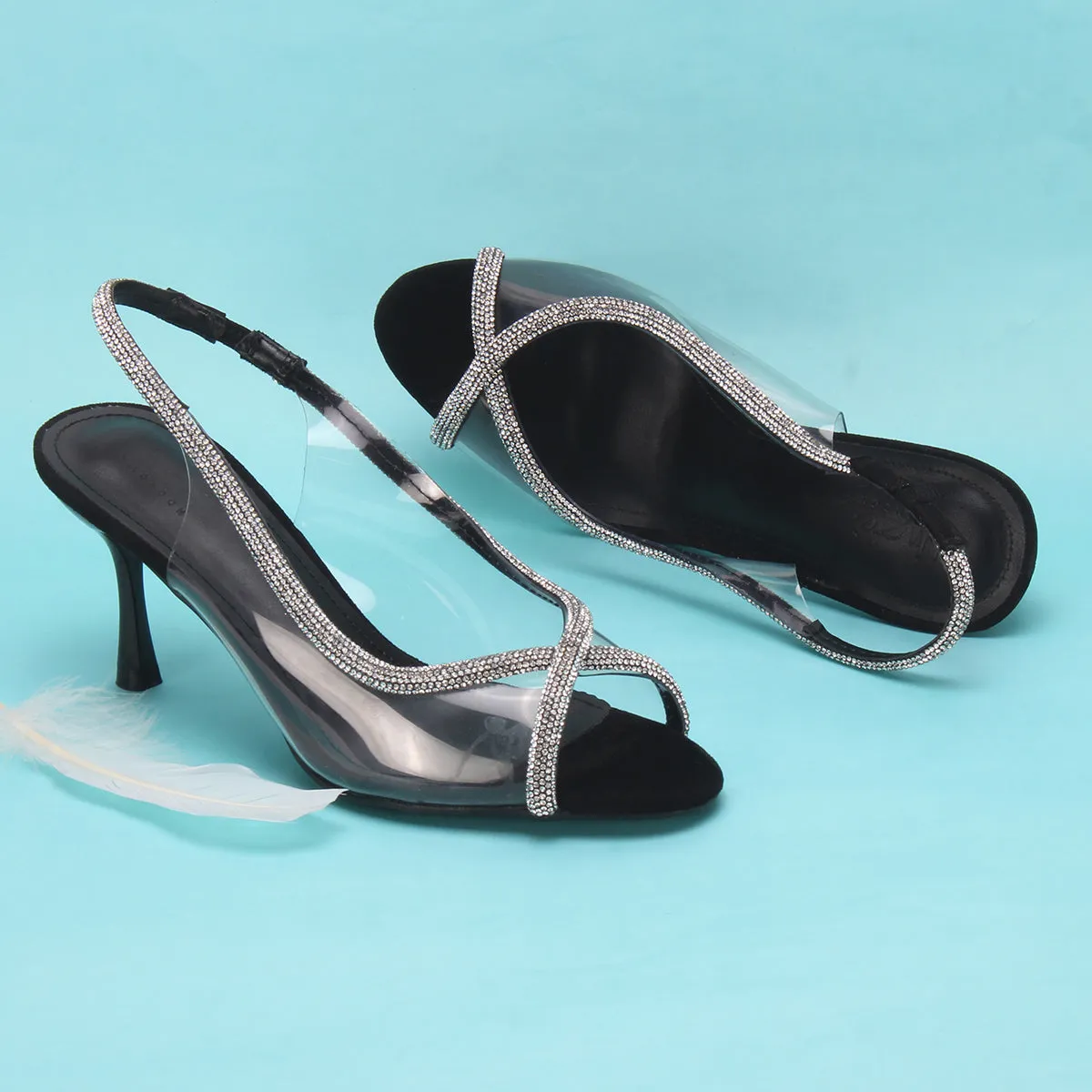 Women's "CATALINA" Decorated Transparent Party Sandals