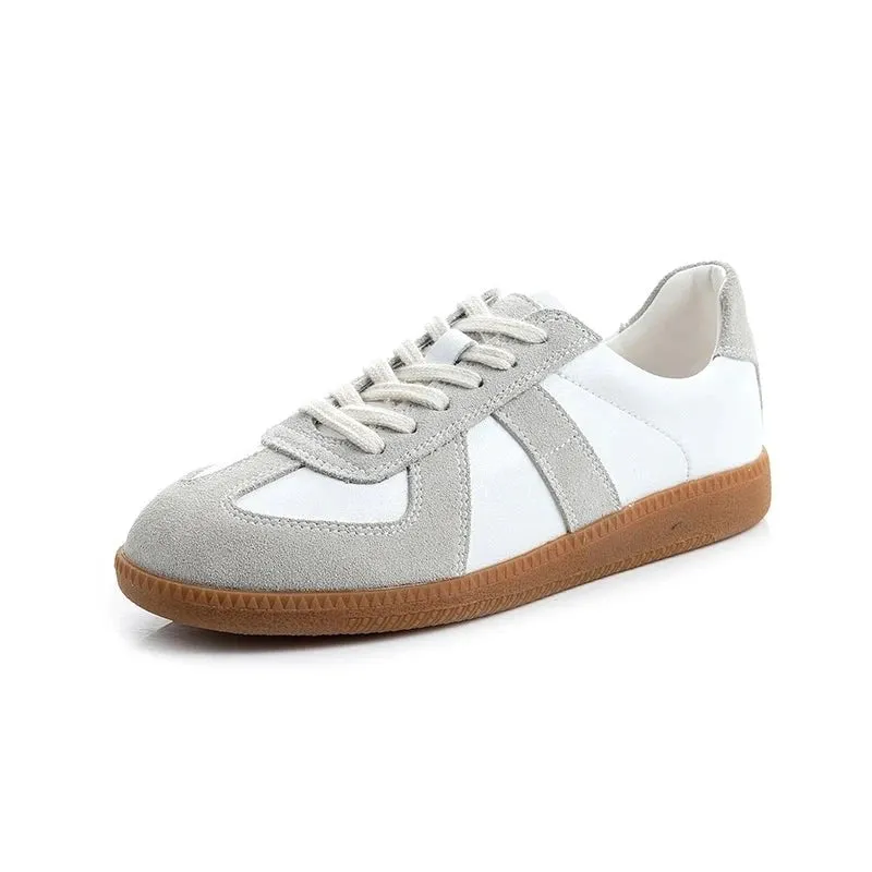 Women's Sneakers  Genuine Leather Ladies Moral Training Shoes Casual Spring Flat Shoes Women