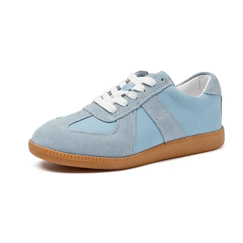 Women's Sneakers  Genuine Leather Ladies Moral Training Shoes Casual Spring Flat Shoes Women