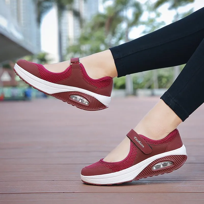 Women's Summer Breathable Mesh Fitness Sneaker Platform Sneakers