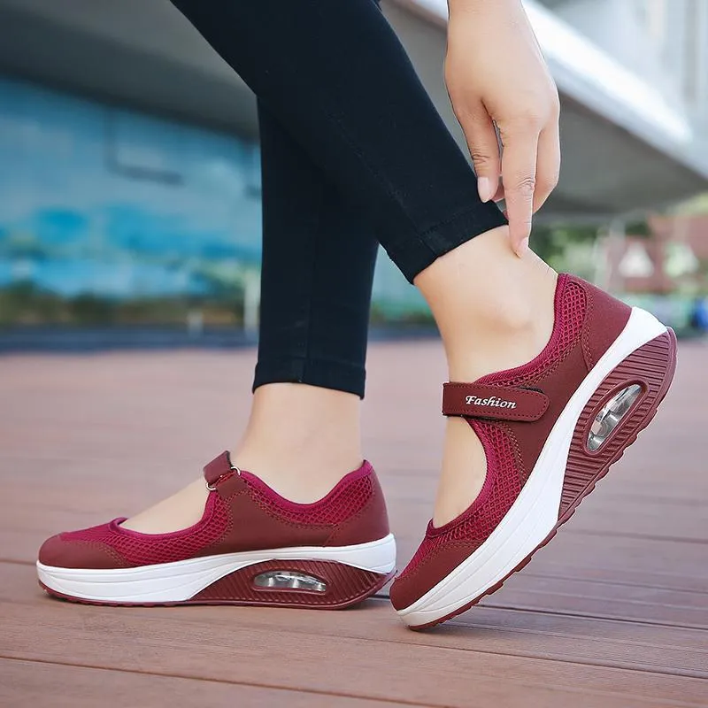 Women's Summer Breathable Mesh Fitness Sneaker Platform Sneakers