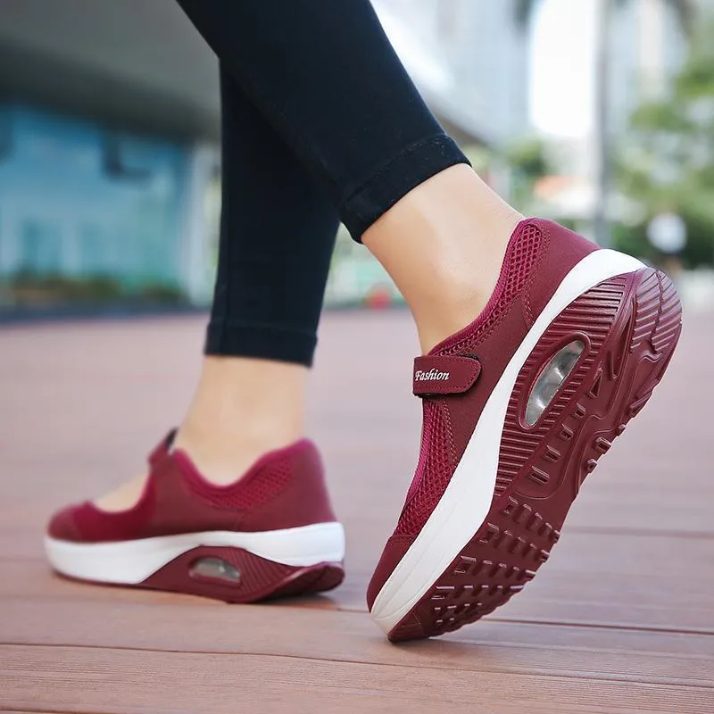 Women's Summer Breathable Mesh Fitness Sneaker Platform Sneakers