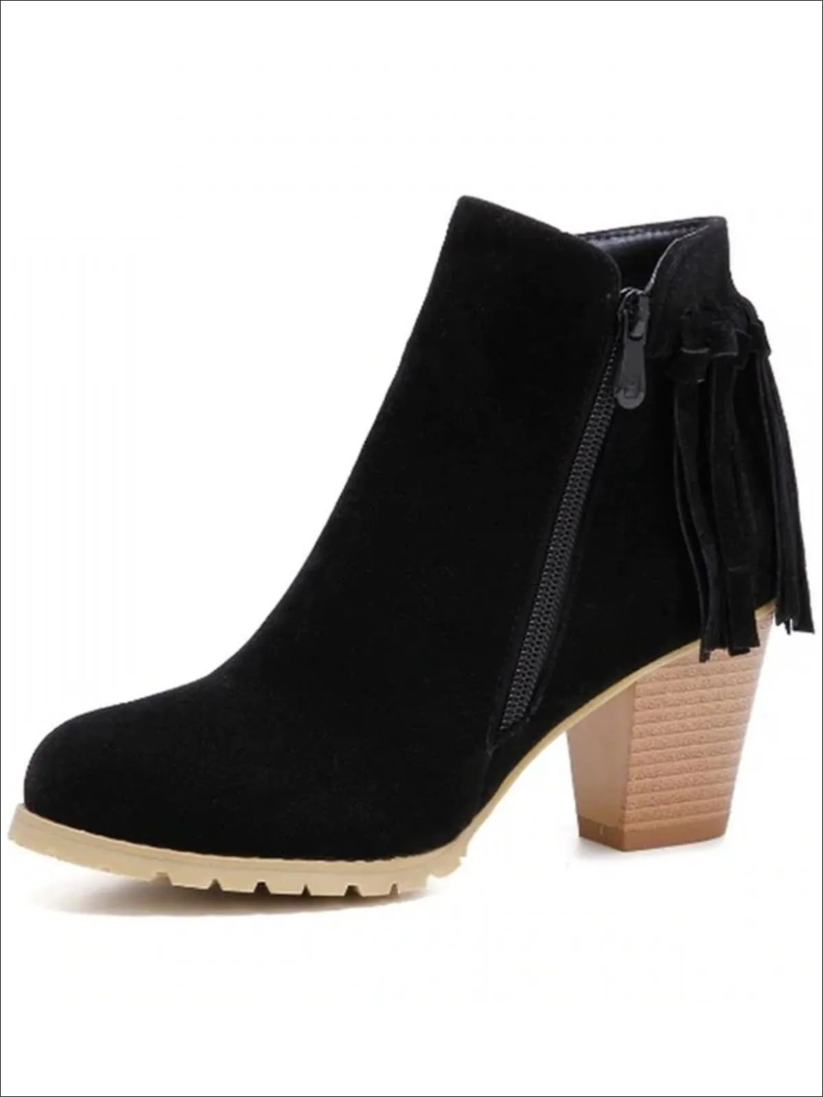 Women's Trendy Fringe Ankle Boots By Liv and Mia