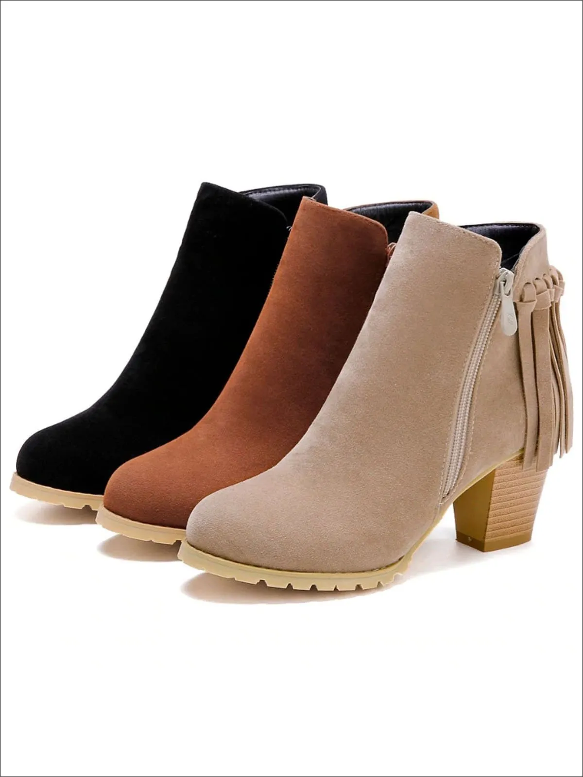 Women's Trendy Fringe Ankle Boots By Liv and Mia