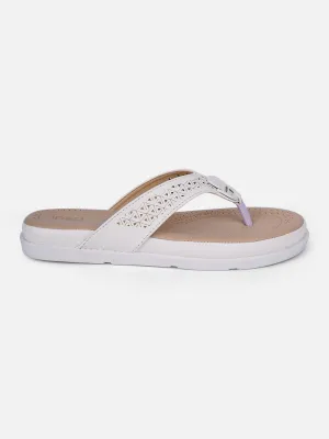 Women's White Thong Sandals (IU6014)