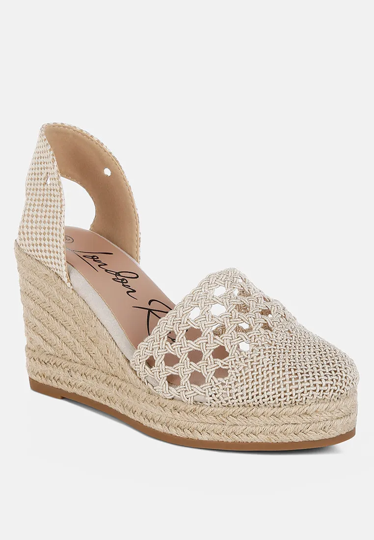 Woven Lace-Up Espadrille Wedges By RUW