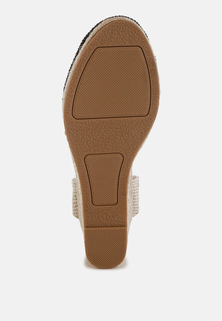 Woven Lace-Up Espadrille Wedges By RUW