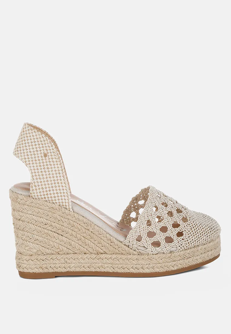 Woven Lace-Up Espadrille Wedges By RUW